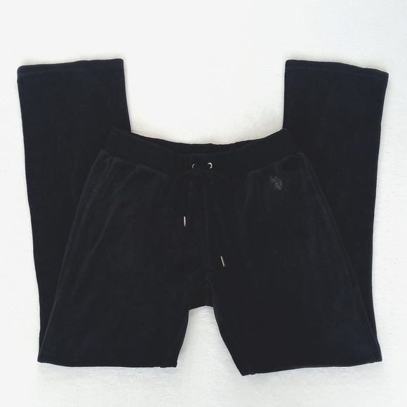 U.S. Polo Black Velour Sweatpants S - Picture 6 of 12